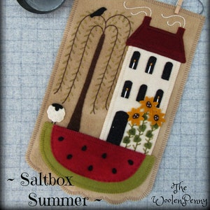 Saltbox Summer Wool Applique Wall Hanging *PDF PATTERN*