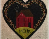 Home Wool Applique Heart Shaped Penny Rug Table Mat PATTERN