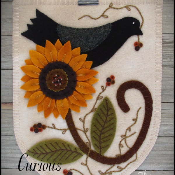 Curious Little Crow ~Autumn Blooms N' Berries~ Wool Applique Pattern