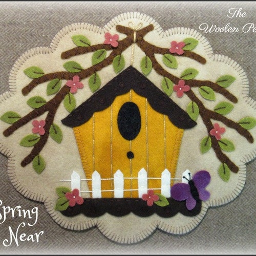 Spring is Near Wool Applique Table Mat PATTERN Etsy