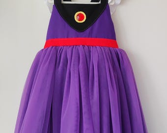 Vestido de tul de Reina Malvada hecho a mano / Disfraz de cumpleaños y Halloween