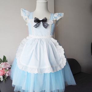 Handmade to order Alice in wonderland princess tulle dress birthday party Halloween costume blue | onederland | toddler dress | girl dress