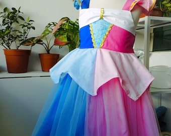 Handmade to order sleeping beauty princess tulle dress birthday party Halloween costume pink blue magic| aurora | toddler dress | girl dress