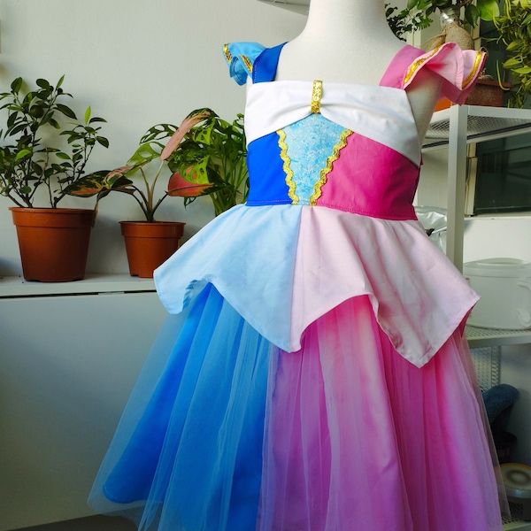 Handmade to order sleeping beauty princess tulle dress birthday party Halloween costume pink blue magic| aurora | toddler dress | girl dress