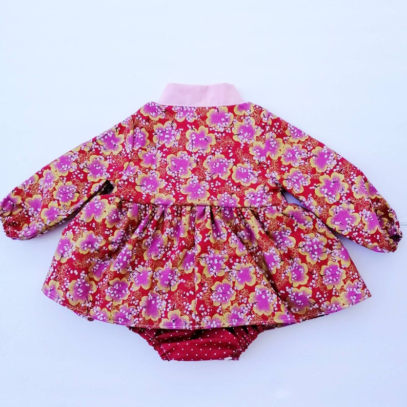 Handmade Chinese Mandarin hanfu dress romper for baby girl tradtional modern custom order available