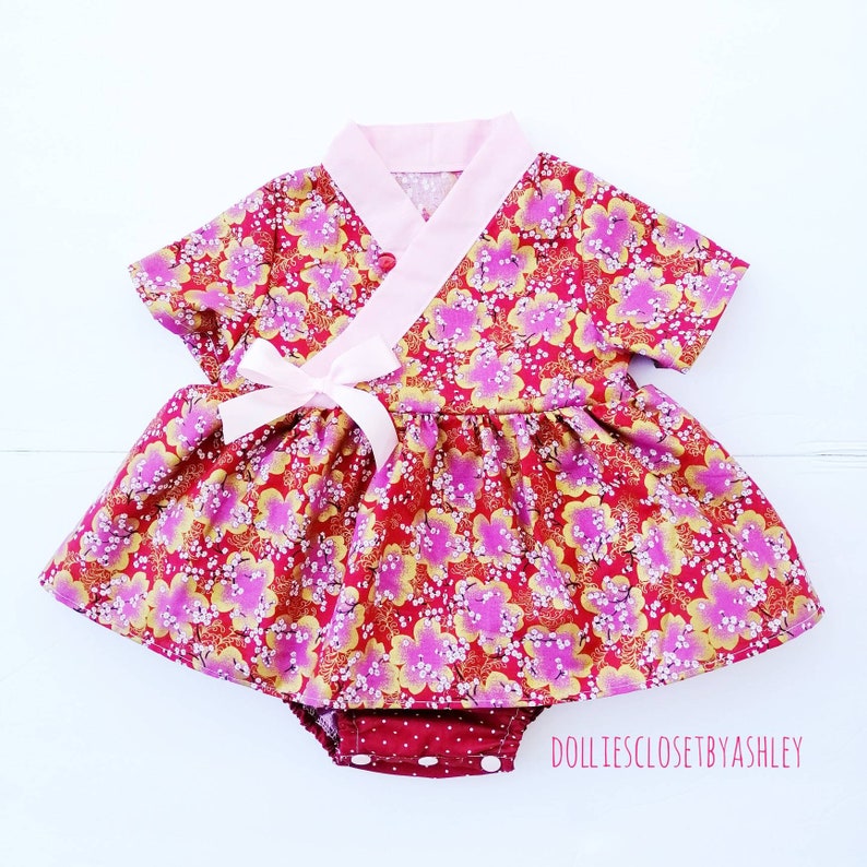 Handmade Chinese Mandarin hanfu dress romper for baby girl tradtional modern custom order available