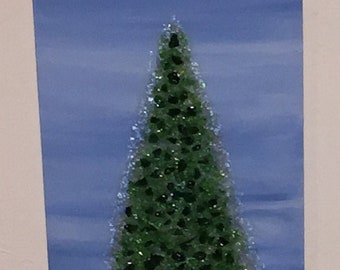 SOLD - Christmas Tree in the Raw - Crushed Glass Art - Designs by K’itch