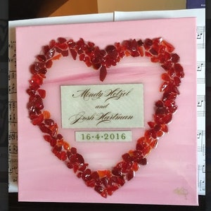 SOLD - Wedding Announcement Heart - Made to Order - Designs by Kimberly