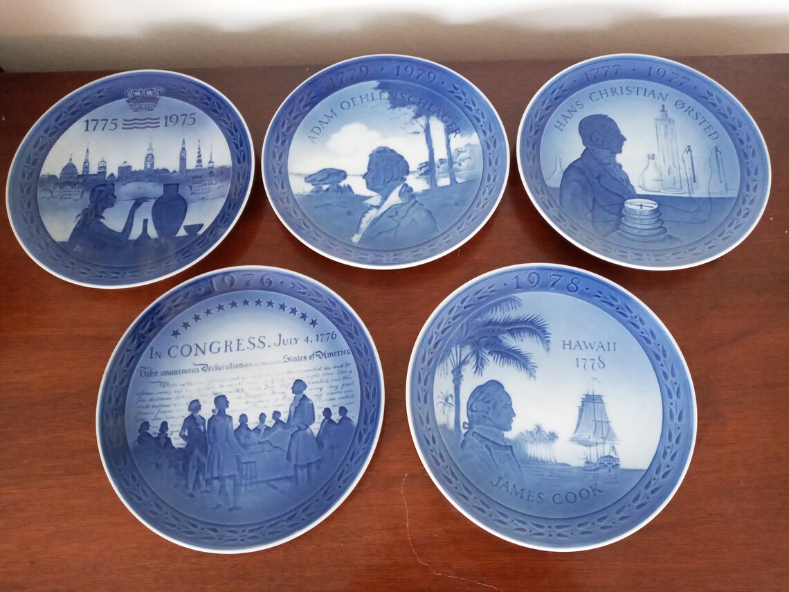 Real Copenhague Conmemora Jubileo Placas de Porcelana Azul 5 | Etsy