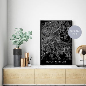 Ho Chi Minh City, Vietnam City Map Print Wall Art | Print At Home | Digital Download File