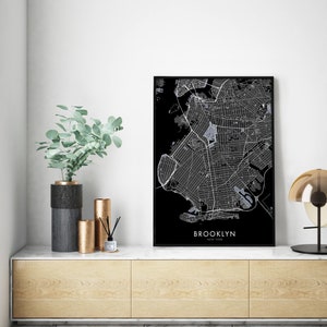 Brooklyn, New York City Art, Map Print Wall Art | A4 A3 A2