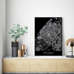 La Haye, Pays-Bas Carte de la ville Imprimer Affiche d’art mural | A4 A3 A2