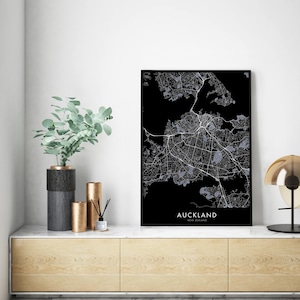 Auckland, Nouvelle-Zélande Art, City Map Print Wall Art | A4 A3 A2