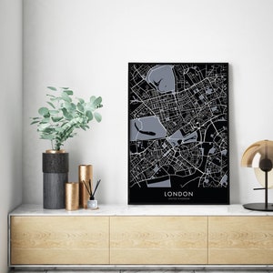 London Art, City Map Print Wall Art | A4 A3 A2 A1