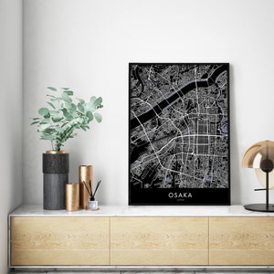 Osaka, Japan Art, City Map Print Wall Art | A4 A3 A2