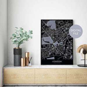 London Art, City Map Print Wall Art | Print At Home | Digital Download File
