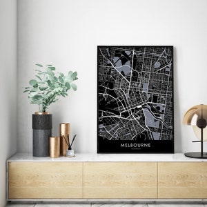 Melbourne Art, City Map Print Wall Art | A4 A3 A2 A1