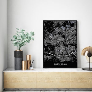 Rotterdam, Niederlande Stadt Kunst, Karte Druck Wandkunst | A4 A3 A2