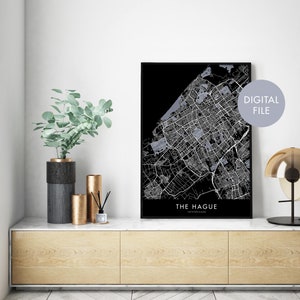 Den Haag, Niederlande Stadtplan Druck Wandkunst Poster | Druck zu Hause | Digital Download Datei