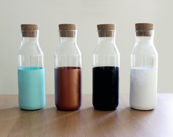 A1A 2 Glass 36.5x22mm Vial Domed Display Bottles with Cork.