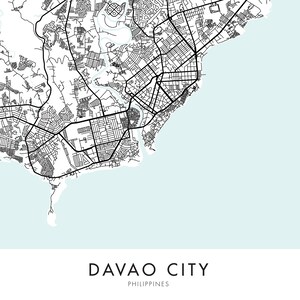Davao City, Philippines City Map Print Wall Art | Print at Home ...