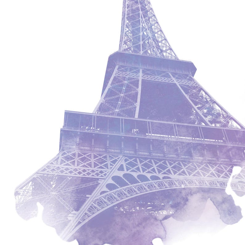 Eiffel Tower, Paris, France Watercolour Print Wall Art 4x6 5x7 A4 A3 A2 A1 image 2