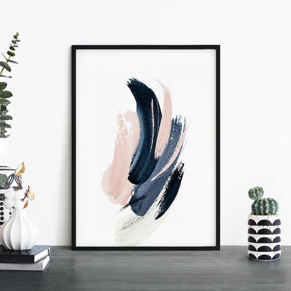 Pink Blue Wall Art Etsy Australia