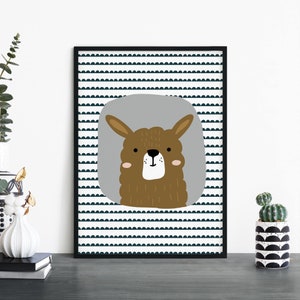 Llama Poster Print Wall Art / Niños Niños Niños Niñas Guardería Dormitorio / A4 A3 A2 A1