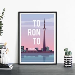 Toronto, Canadá / Arte ilustrativo de la pared de la impresión de viajes / 4x6 5x7 A4 A3 A2 A1