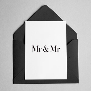 Mr & Mr Wedding Greeting Card - Minimalist Serif Font