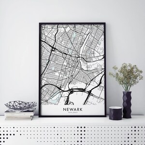 Newark, New Jersey City Art, Map Print Wall Art | A4 A3 A2 A1