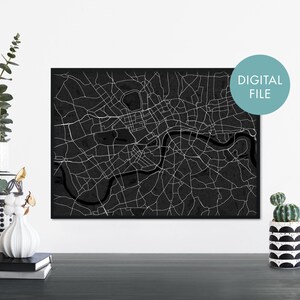 London, Vereinigtes Königreich Stadtplan Druck Wandbild | Druck zu Hause | Digital Download Datei