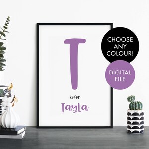 DIGITAL DOWNLOAD Personalised Childs Name Nursery Bedroom Print Wall Art | Boys Girls Kids Baby - Downloadable JPEG File