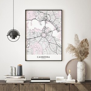 Canberra, Australia City Map Print Wall Art | Print at Home | Digital ...