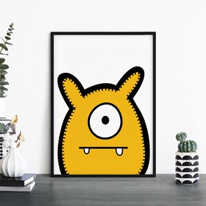 Jack / Yellow Monster Kids Children's Print Wall Art / 4x6 5x7 A4 A3 A2 A1