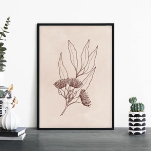 Eucalipto / Arte de pared de impresión ilustrativa floral nativa australiana / A4 A3 A2 A1