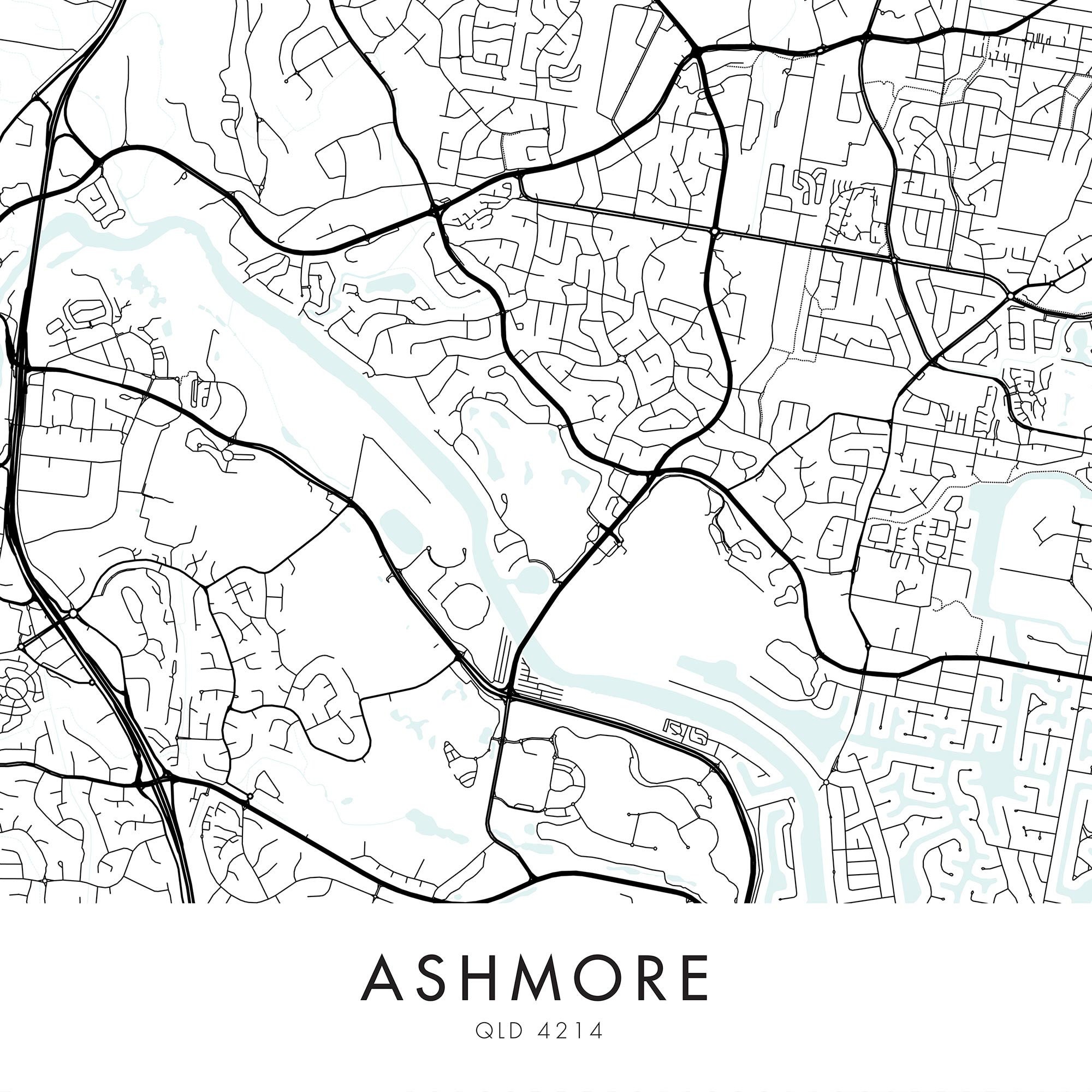 Ashmore Gold Coast Australia City Map Print Wall Art Print Etsy Australia