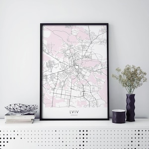 Lviv, Ukraine Art, City Map Print Wall Art | A4 A3 A2 A1