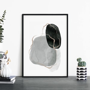 Black & Gold Abstract Print Wall Art | 4x6 5x7 A4 A3 A2 A1