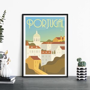 Portugal, Arte de pared ilustrativo de viaje, 4 x 6 5 x 7 A4 A3 A2 A1