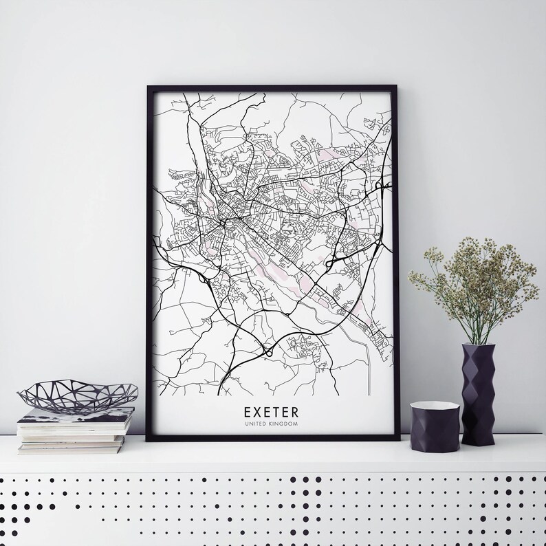 Exeter, England UK Art, City Map Print Wall Art | A4 A3 A2 A1 - Etsy UK