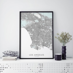 Los Angeles, Kalifornia Sztuka Miasta, Mapa Miasta Wydrukuj Ścienną Sztukę | A4 A3 A2 A1