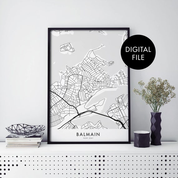Map Of Balmain Sydney Balmain Sydney Australia City Map Print Wall Art Print At | Etsy Uk