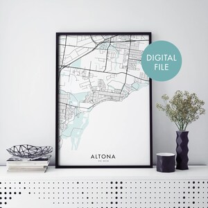 Altona, Melbourne City Map Print Wall Art | Print At Home | Digital Download File
