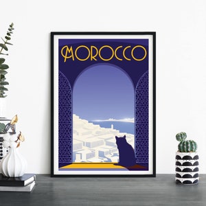 Marruecos, Arte de pared ilustrativo de viaje, 4 x 6 5 x 7 A4 A3 A2 A1