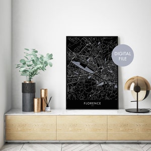 Florence, Italy City Map Print Wall Art | Print At Home | Digital Download File
