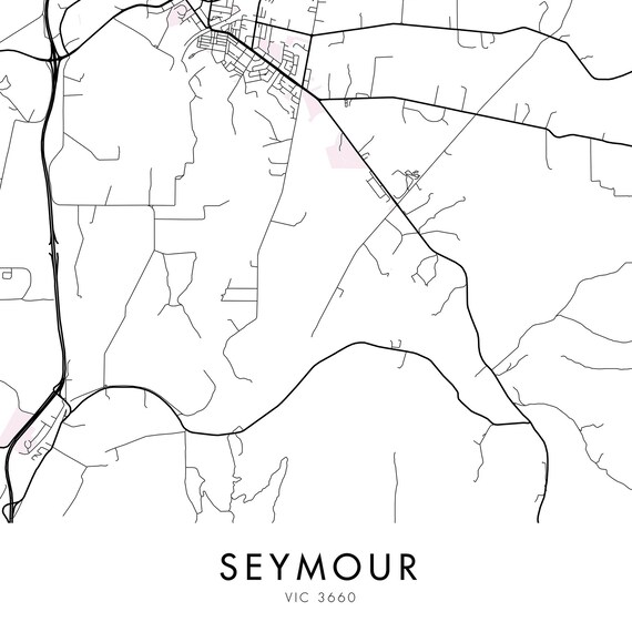 Map Of Seymour Vic Seymour Victoria Australia City Map Print Wall Art Print | Etsy Ireland