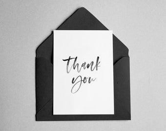 Thank You Card - Minimalist Script Font - "Thank You"