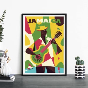 Jamaica, Arte de pared ilustrativo de impresión de viaje, 4 x 6 5 x 7 A4 A3 A2 A1