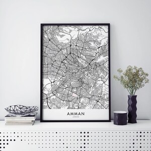 Amman, Jordan Art, City Map Print Wall Art | A4 A3 A2 A1